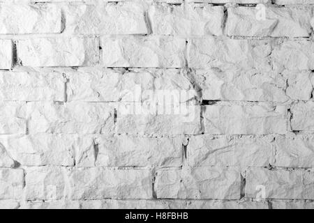 Collecte de fonds - mur de briques peint blanc texture closeup Banque D'Images