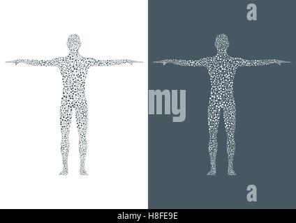 Molécule de structure de l'homme. Modèle Abstrait de l'ADN du corps humain . La médecine, la science et la technologie. Vecteur scientifique pour votre conception. Illustration de Vecteur