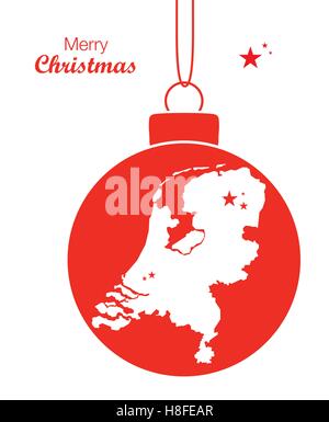 Joyeux Noël Carte Pays-Bas Illustration de Vecteur