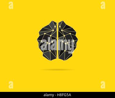 Modèle de remue-méninges, cerveau, icône idée modèle d'affiche et éléments. Concept de vecteur du cerveau. Conception de la brochure. Fond jaune créatif concept. Document texte. Faites un remue-méninges de l'affiche. La puissance du cerveau. Vecteur. Illustration de Vecteur