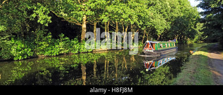 Canal de Bridgewater Runcorn en été, Waterside, Cheshire, Angleterre, Royaume-Uni Banque D'Images