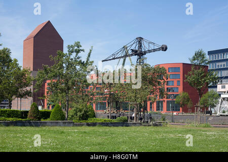 Garten der Erinnerung by Dani Karavan, inner harbour, Duisburg, Ruhr, Nordrhein-Westfalen, Germany, Europe Banque D'Images