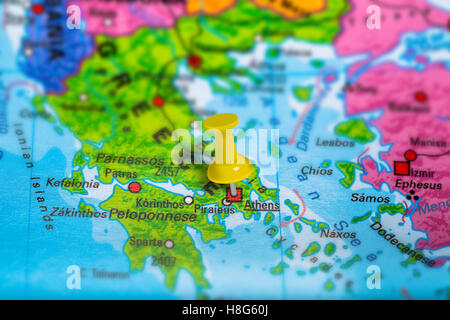 La carte d'Athènes Grèce Banque D'Images