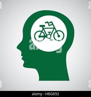 Environnement concept bike silhouette head vector illustration eps 10 Illustration de Vecteur