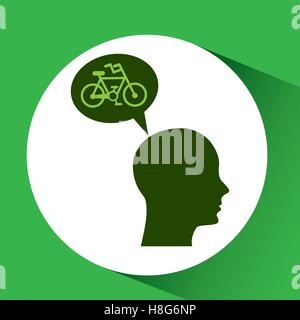 Environnement concept bike silhouette head vector illustration eps 10 Illustration de Vecteur