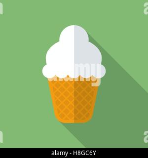 L'icône de la crème glacée. De style moderne, télévision avec une grande ombre Illustration de Vecteur
