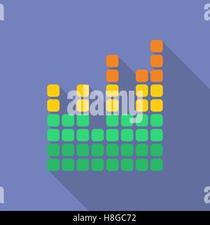 L'icône de l'égaliseur. De style moderne, télévision avec une grande ombre Illustration de Vecteur