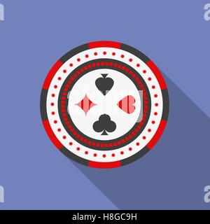 L'icône de jetons de casino. De style moderne, télévision avec une grande ombre Illustration de Vecteur