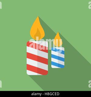 Icône de bougies de Noël. Style plat Illustration de Vecteur