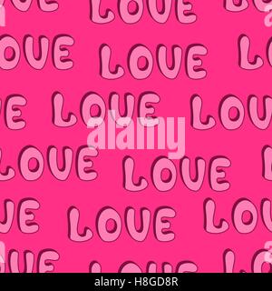 Hand drawn seamless pattern. Word - l'amour. Hand drawn typographie, style graffiti Illustration de Vecteur