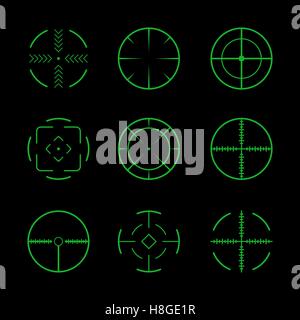 Ensemble d'icônes cible réticule. Illustration de Vecteur