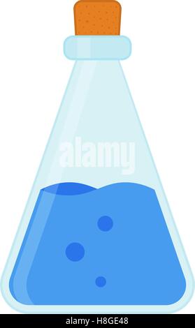 Laboratoire des sciences biologiques, chimiques matériel - tubes à essai, flacons icons Illustration de Vecteur