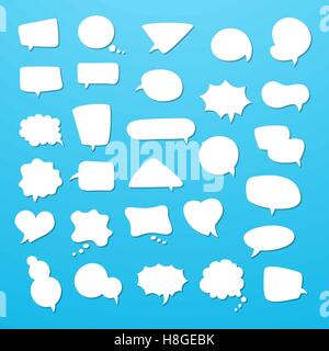 Icon Set de bulles de texte vide, pense que les nuages. Collection de comics parler balloon symboles. Vector illustration Illustration de Vecteur