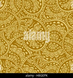 Hand drawn seamless Paisley pattern. Style Doodle Illustration de Vecteur