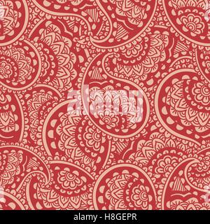 Hand drawn seamless Paisley pattern. Style Doodle Illustration de Vecteur