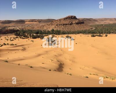 Désert vide illimité panorama de l'Afrique du Nord, l'Algérie Béchar Taghit sable désert Banque D'Images