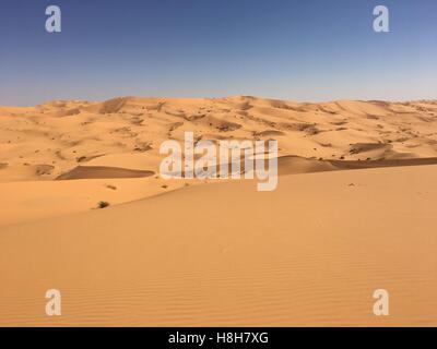 Désert vide illimité panorama de l'Afrique du Nord, l'Algérie Béchar Taghit sable désert Banque D'Images