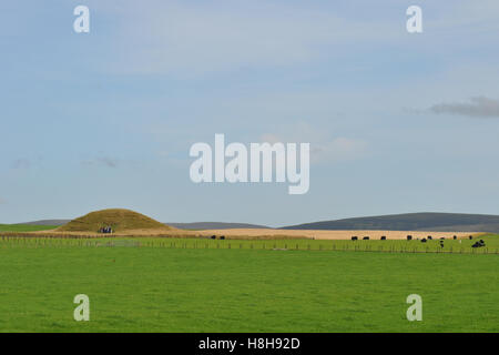 Maeshowe, une sépulture néolithique des Orcades sur Mainland Banque D'Images