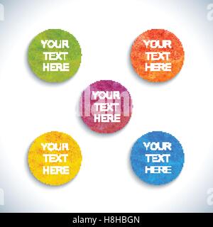 Les cercles colorés modernes aquarelle modèle avec place pour votre texte . Vector Illustration Illustration de Vecteur