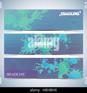 Ensemble de milieux. horizontale aquarelle Présentation de l'entreprise moderne design avec place pour votre texte. Vector Illustration Illustration de Vecteur