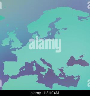 Carte d'Europe dans le dot sur fond bleu . Vector illustration Illustration de Vecteur
