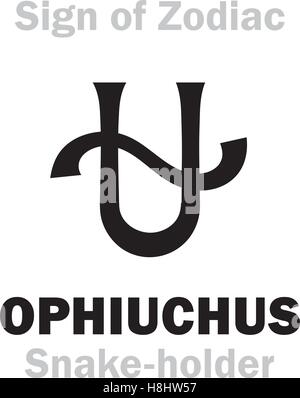 L'ASTROLOGIE : signe de zodiaque OPHIUCHUS (le serpent-holder) Illustration de Vecteur