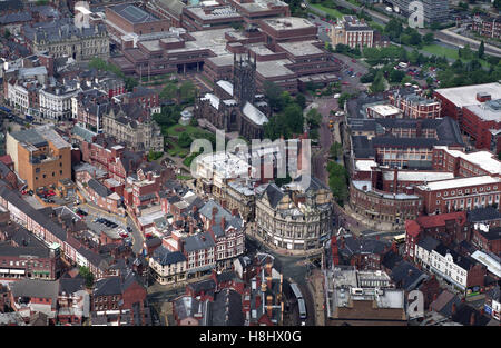 Une vue aérienne de Wolverhampton City Centre à la jonction de Lichfield Street et Stafford St England Uk 9/9/92 Banque D'Images