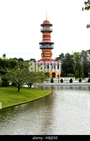 Vue de Ho Withun Thasana, l'observatoire de la tour construite comme une tour d'observation pour l'affichage de la campagne environnante Banque D'Images