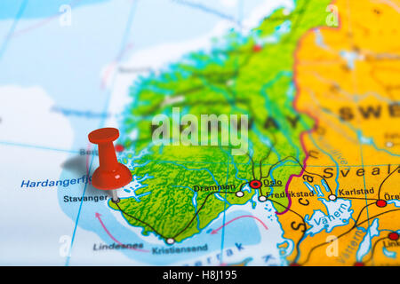 Carte Norvège Stavanger Banque D'Images