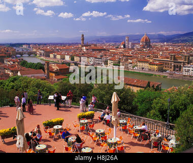 Portrait de Florence vu de la Piazzale Michelangelo, Toscane, Italie Banque D'Images