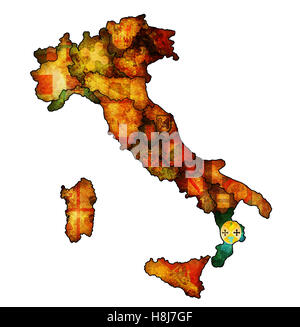 Région de l'administration carte de l'Italie avec des drapeaux Banque D'Images