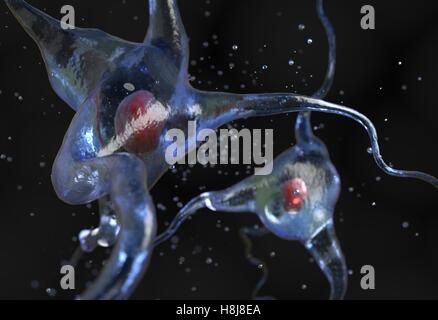 Cellule nerveuse 3d illustration Banque D'Images