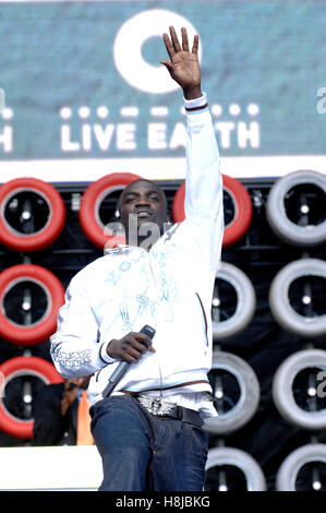 La scène Akon Live Earth à New York au Giants Stadium à East Rutherford, New Jersey. 7 juillet 2007 © David Atlas / MediaPunch Ltd. Banque D'Images