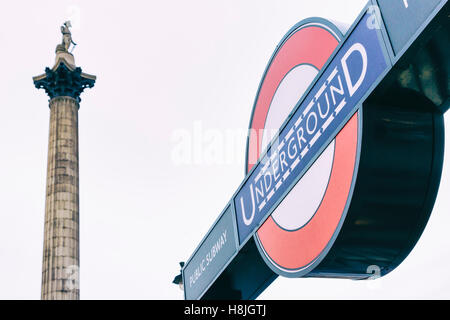 Signal souterrain à Londres. Banque D'Images