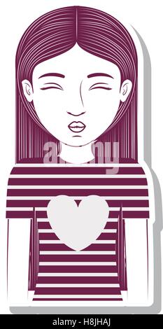 En tirant un baiser adolescent silhouette vector illustration Illustration de Vecteur