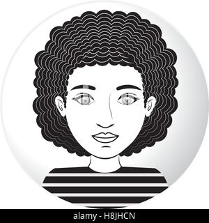 Demi-sphère corps femme avec les cheveux bouclés vector illustration Illustration de Vecteur