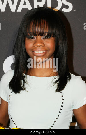 Gabby Douglas participe à la troisième édition annuelle du Hall of Game Awards organisé par Cartoon Network au Barker Hangar sur 9 Février 2013 à Santa Monica, en Californie. Banque D'Images