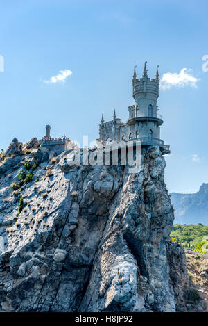 L'ancien château 'Swallow's Nest", vue de la mer Banque D'Images