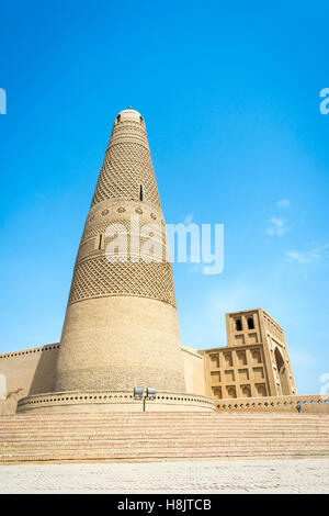 Emin minaret, le plus haut minaret en Chine. Turpan, Xinjiang Banque D'Images