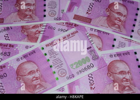 2000 roupies monnaie indienne deux mille billets de banque Devises Roupie Inde Banque D'Images