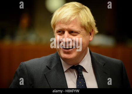 Bruxelles, Bxl, Belgique. 14Th Nov, 2016. Le ministre britannique des affaires étrangères, Boris Johnson au cours de l'AEC au Conseil des ministres des affaires étrangères de l'administration centrale du Conseil européen à Bruxelles, Belgique le 14.11.2016 par Wiktor Dabkowski Wiktor Dabkowski/crédit : ZUMA Wire/Alamy Live News Banque D'Images