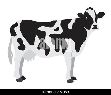 Vache sur un fond blanc Illustration de Vecteur