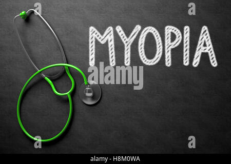 Tableau sur la myopie. 3D Illustration. Banque D'Images