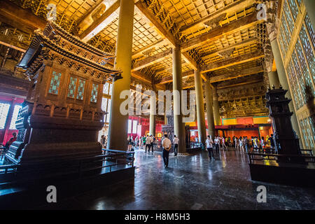 Beijing Chine - l'architecture ornementée à l'intérieur du Palais musée situé dans la Cité Interdite. Banque D'Images