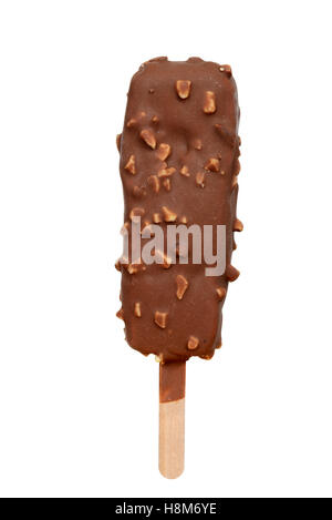 La crème glacée au chocolat recouvert d'arachide Banque D'Images
