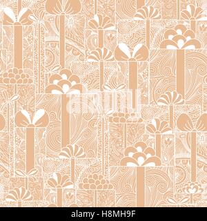 Cadeaux sans motif sur fond beige Illustration de Vecteur
