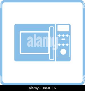 L'icône de micro-onde. Design cadre bleu. Vector illustration. Illustration de Vecteur