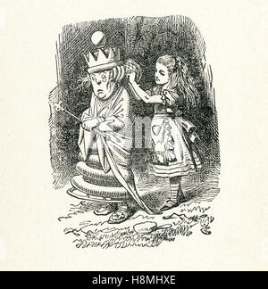 C'est une scène de ce qu'Alice a vu une fois qu'elle est allée à travers le miroir et dans le miroir de Lewis Carroll, chambre 'à travers le miroir." ici. Alice est vu aider la Reine Blanche à s'habiller. Lewis Carroll (Charles Lutwidge Dodgson) a écrit le roman dans de l'autre côté "et ce qu'Alice a trouvé là' en 1871 comme une suite de 'Alice's Adventures in Wonderland". Banque D'Images