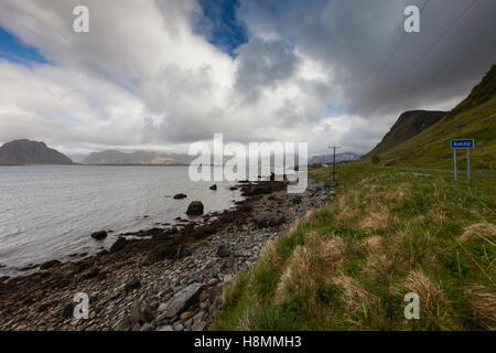 Gimsoy de Rekdal, Vestvagoy, îles Lofoten, Norvège. Banque D'Images