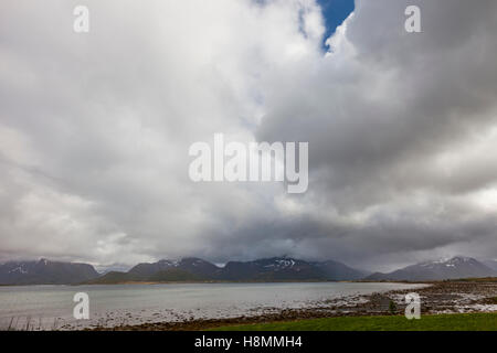 De Gimsoya, Per Rekdal Vestvagoy, îles Lofoten, Norvège, Banque D'Images